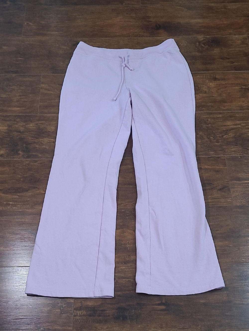 PLAYBOY Light Pink Terry Pull On Pants Cptton Blend Wide Leg High Rize Med